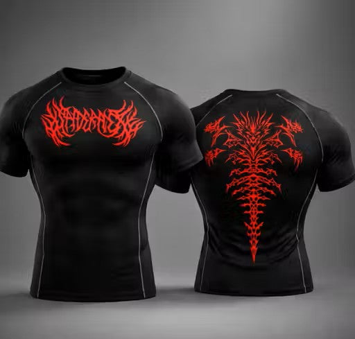 Men’s Gym Compression T-Shirt Printed | Body Hugging Fit | High Stretch Activewear | Workout Running Tee