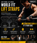 Worldfit Slip Resistant Deadlift Straps For Gym Figure 8 Lifting Straps Gym Weightlifting Straps Wrist Support For Gym Men With Soft Paddings, Better Grip