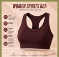 Gym Wear Solid Bra | Yoga Bra | Non Padded Sports Bra for Women (Wine)