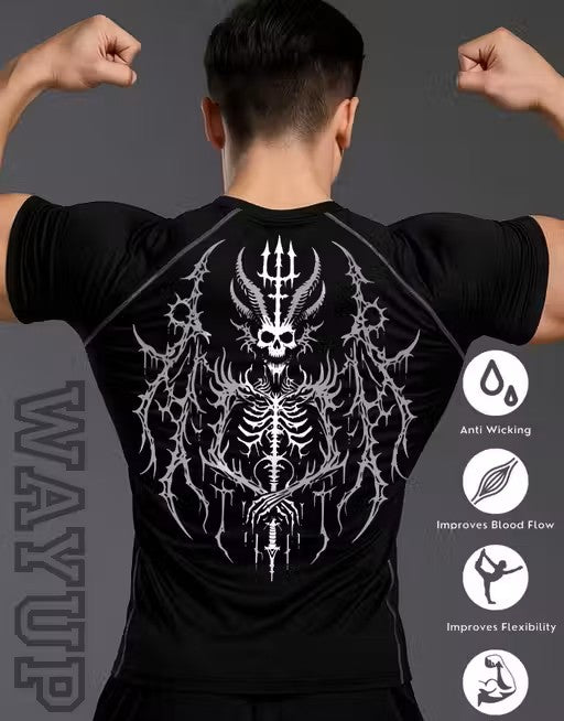 Men Athletic Gym T Shirt Quick Dry Breathable Compression Wear for Training & Fitness