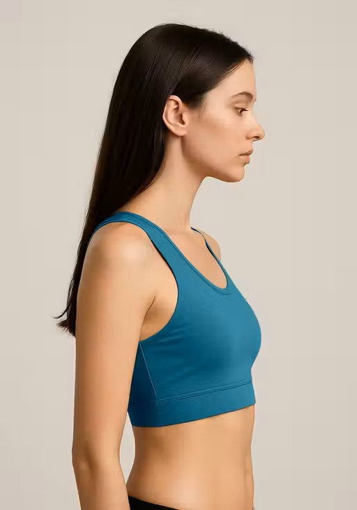 Wirefree High Stretch Sports Bra with Broad Band and Strong Grip for Workout
