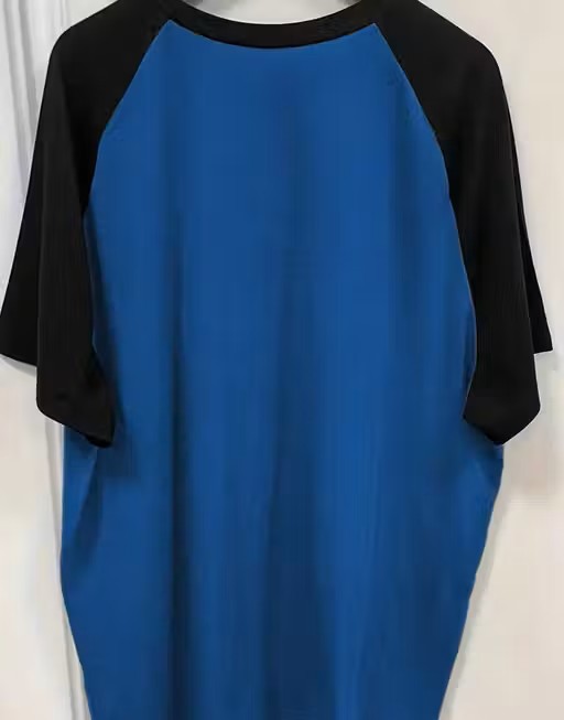 Unisex Blue & Black Oversized Graphic T-Shirt | Gothic Streetwear Raglan Tee