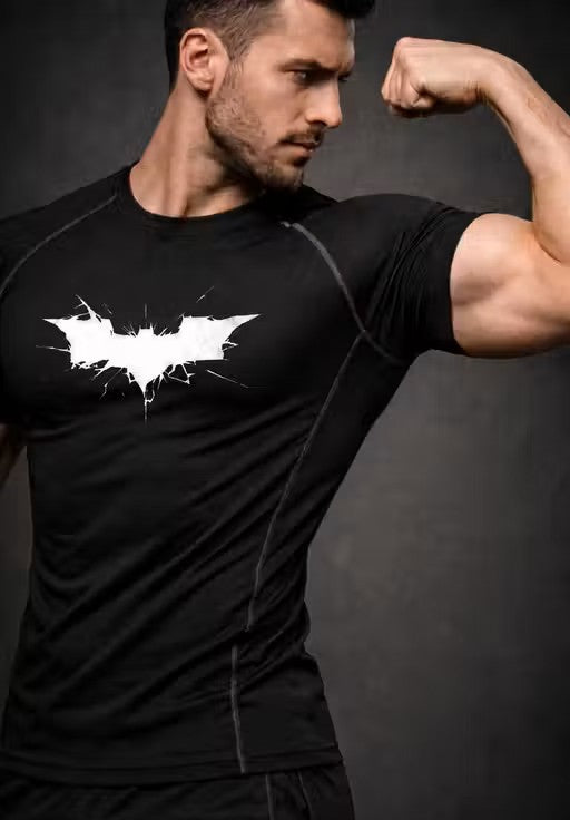 Preadax Men'S Round Neck Sports Active Dry Fit Compression fit Tshirt Set of 2 pcs